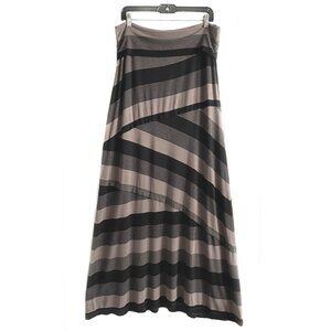 Max Edition maxi skirt, striped, brown black, A-line, Rayon blend, nice, size XL